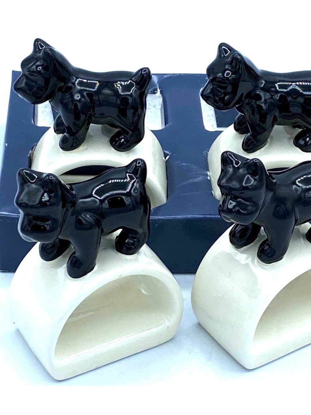 Thomas O'Brian Scottie Puppy Napkin Rings 2005/Set of 4 New in Box